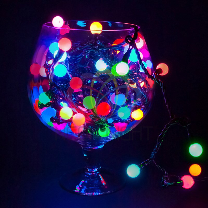 Световая гирлянда новогодняя Neon-Night Шарики 303-509-6 10 м разноцветный/RGB