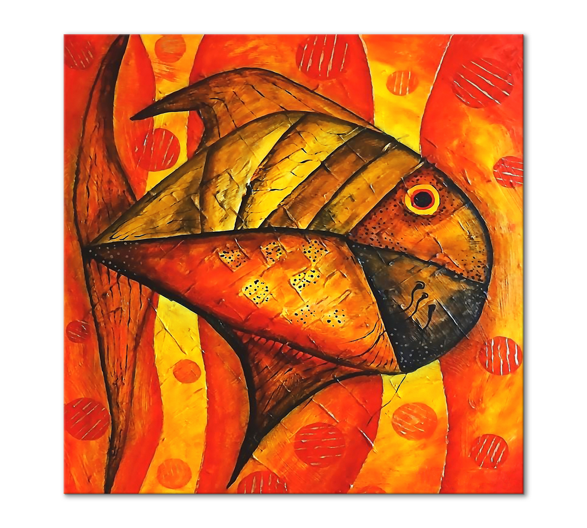 

Картина интерьерная на холсте Poly Print Art Рыба-черепаха 30х30 см.