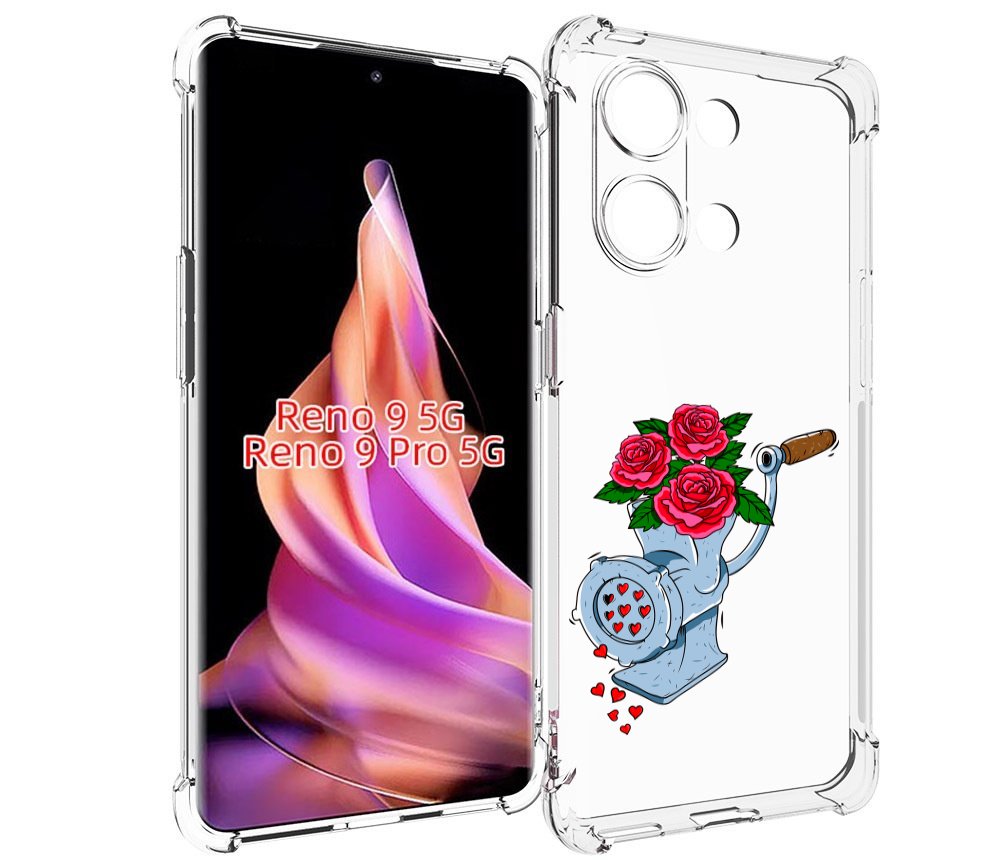 

Чехол MyPads Цветочные сердца для Oppo Reno 9/Reno 9 Pro, Прозрачный, Tocco