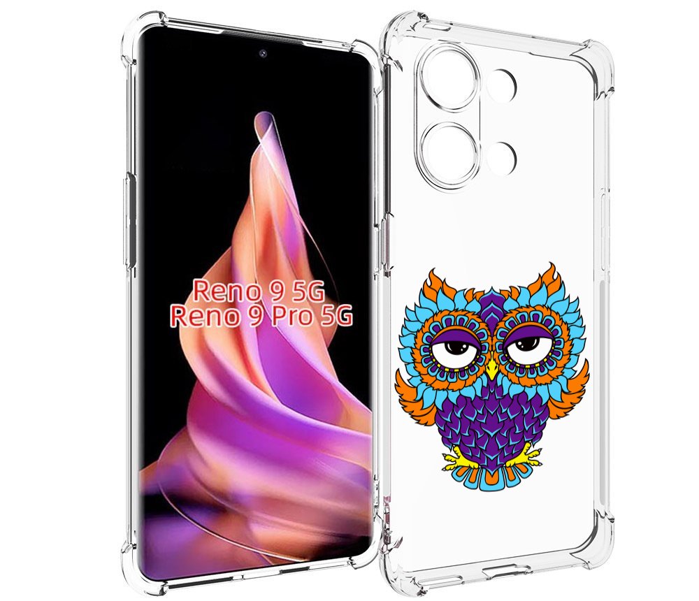 

Чехол MyPads Цветная сова для Oppo Reno 9/Reno 9 Pro, Прозрачный, Tocco