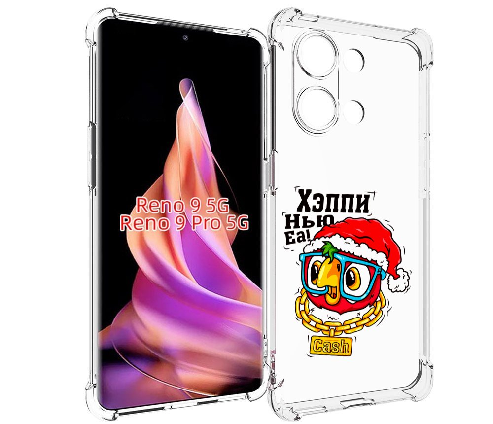 

Чехол MyPads Хэппи нью еа для Oppo Reno 9/Reno 9 Pro, Прозрачный, Tocco