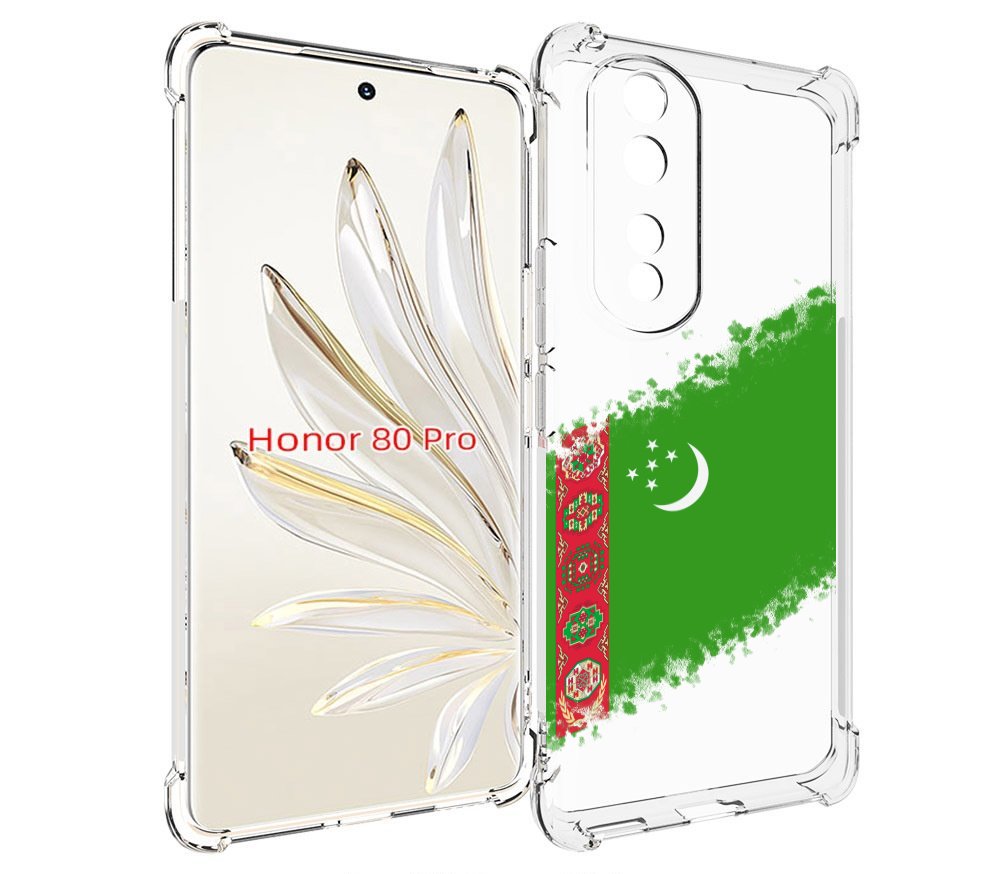 

Чехол MyPads флаг герб Туркменистан-1 для Honor 80 Pro, Прозрачный, Tocco
