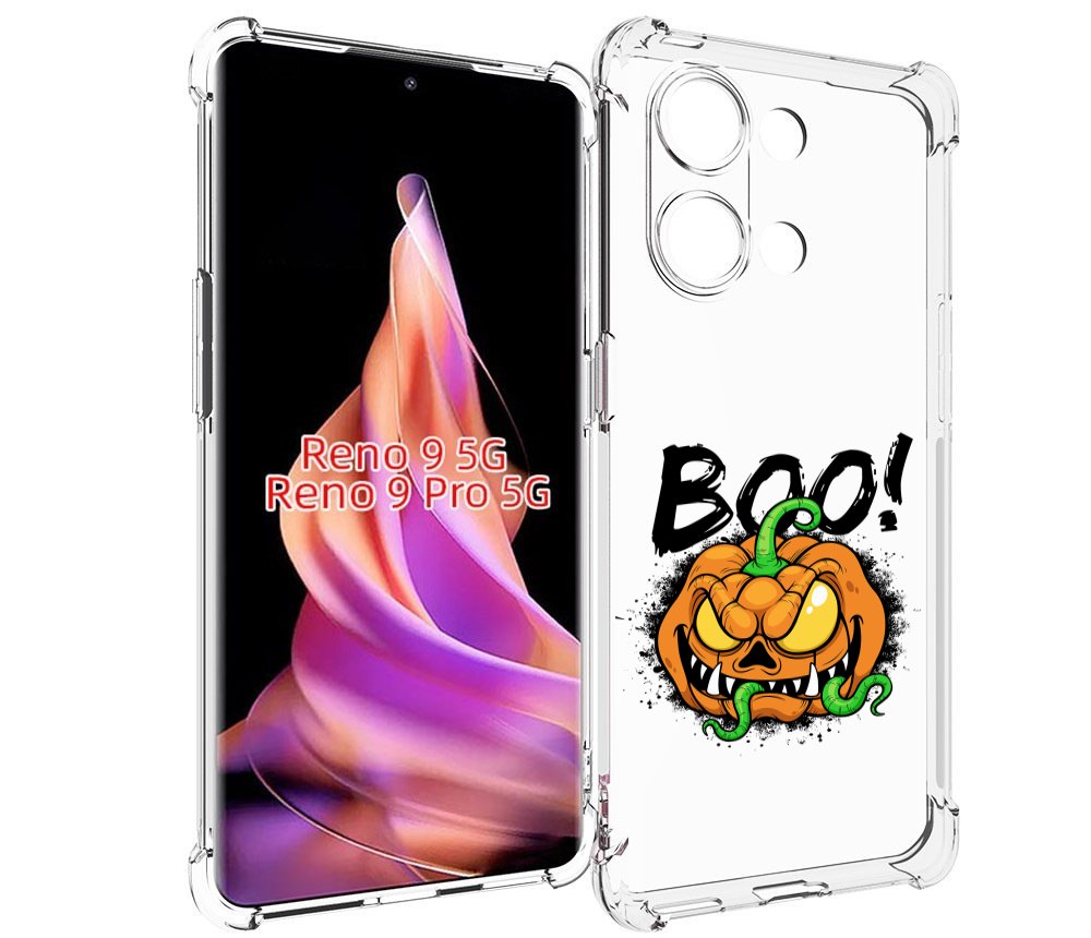 

Чехол MyPads Хэллоуин бу для OPPO Reno 9 / Reno 9 Pro, Прозрачный, Tocco