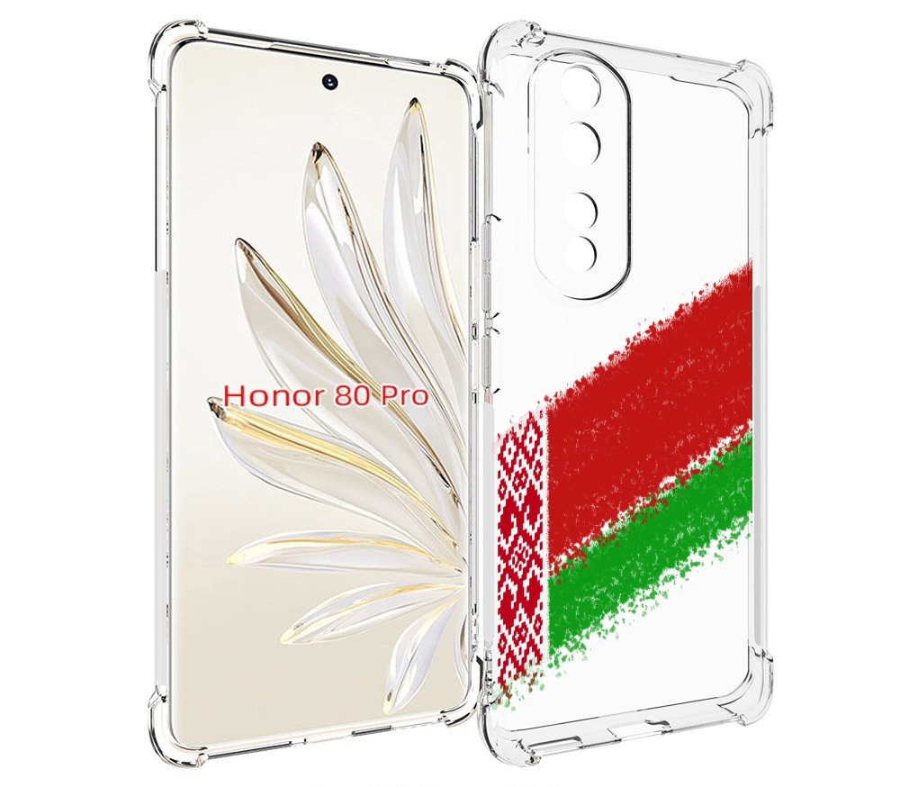 

Чехол MyPads флаг Белорусии мужской для Honor 80 Pro, Прозрачный, Tocco