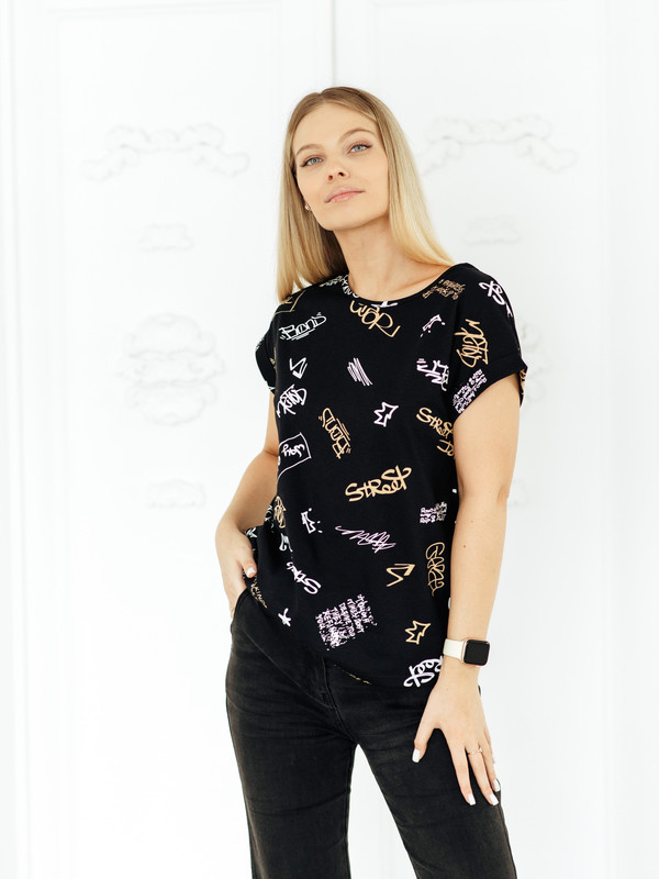 Футболка женская LIDEKO 478-24 черная 108