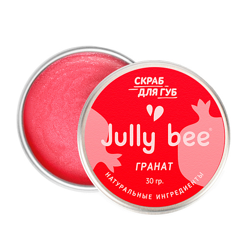 Скраб сахарный для губ Jully bee ганат 30 г скраб для губ jully bee сахарный фейхоа 30 г