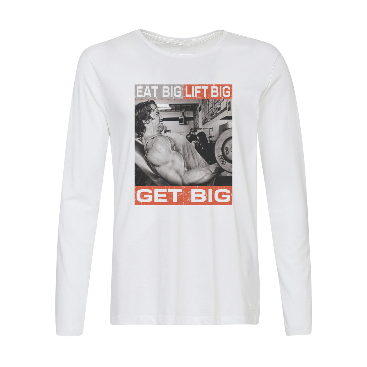 

Лонгслив CoolPodarok Eat big lift big get big., Белый, 2w015526