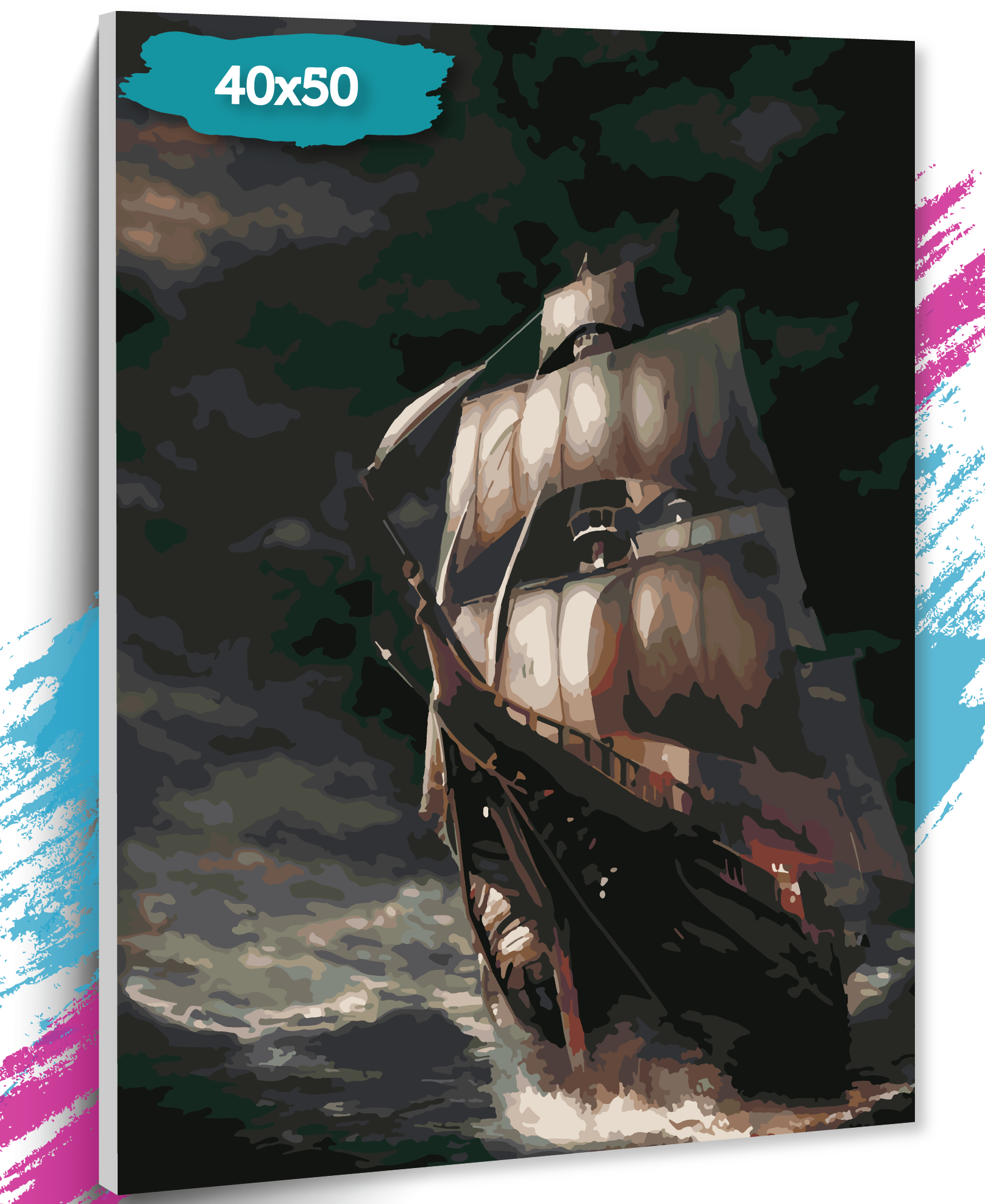 Картина по номерам ТТ Пиратский корабль GK0050 холст на подрамнике 40х50 см