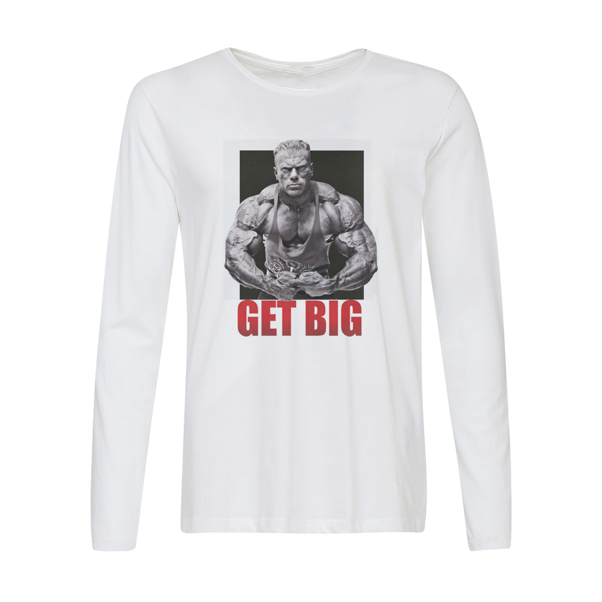 

Лонгслив CoolPodarok Get big.Спорт, Белый, 2w015524