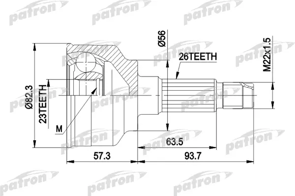 

ШРУС наружн к-кт 26x56x23 MAZDA: 626 АКПП 1.6-1.8 09/87-92, 323 1.8 08/89-04/92, KIA: SEPH