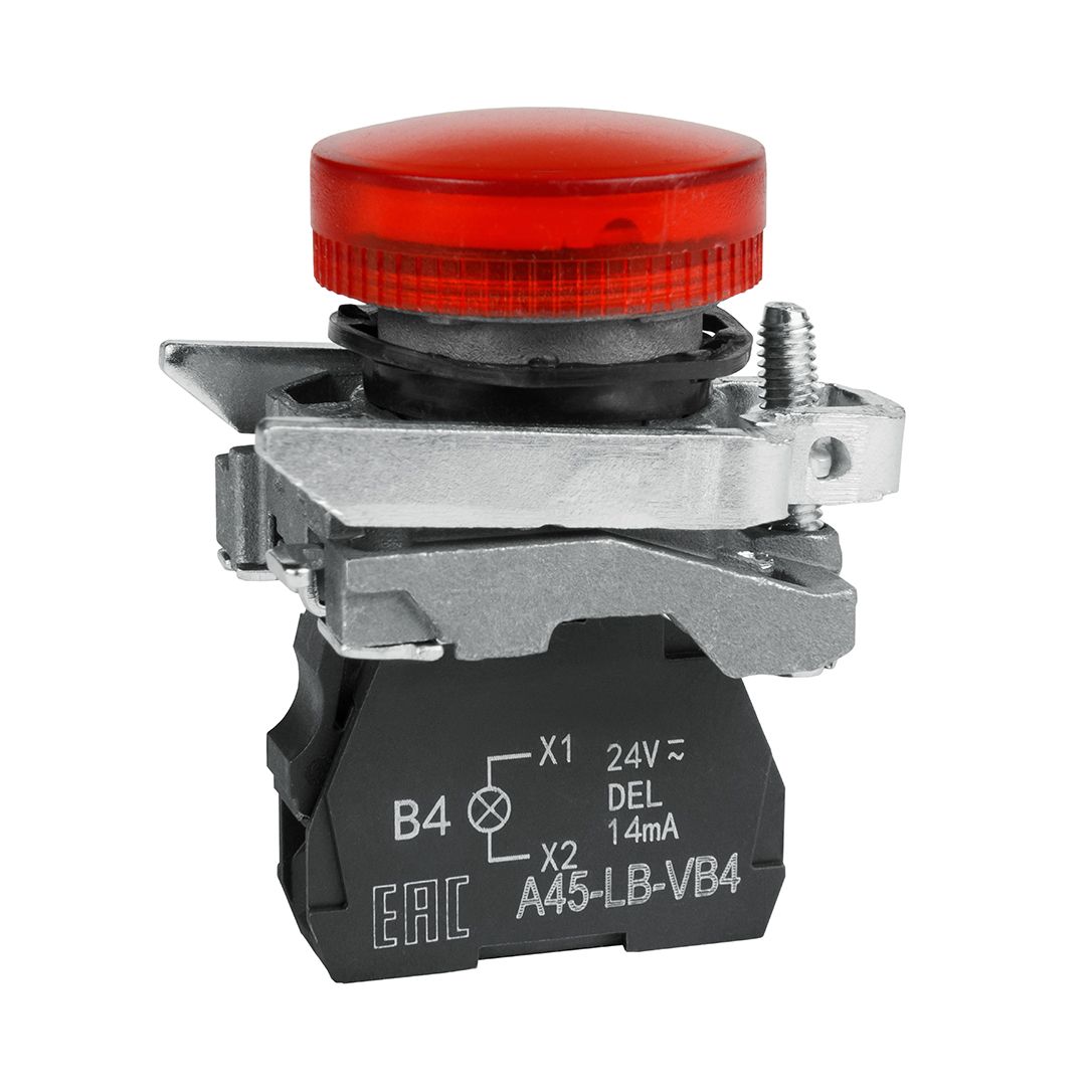 фото Лампа сигнальная optisignal d22 c4-l-b4 красн. металл 24vac/dc xb4bvb4 кэаз 332177