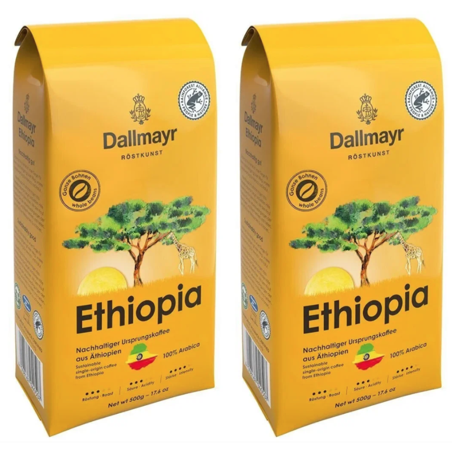 Кофе в зернах Dallmayr Ethiopia, 2 шт по 500 г