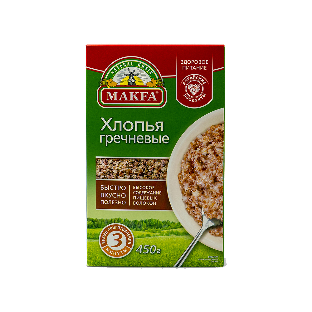 

Хлопья Makfa гречневые быстрого приготовления 450 г