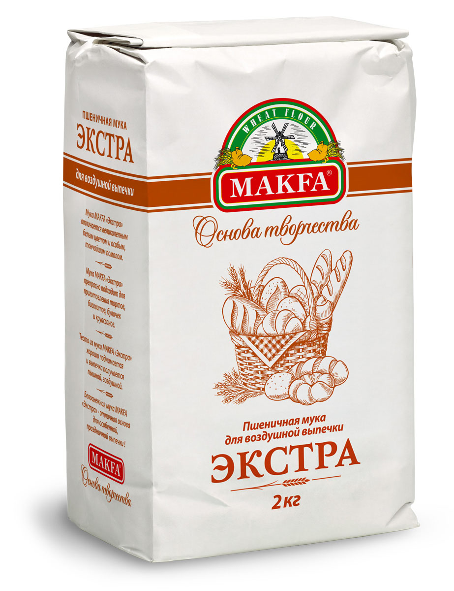

Мука Makfa Экстра пшеничная для воздушной выпечки 2 кг