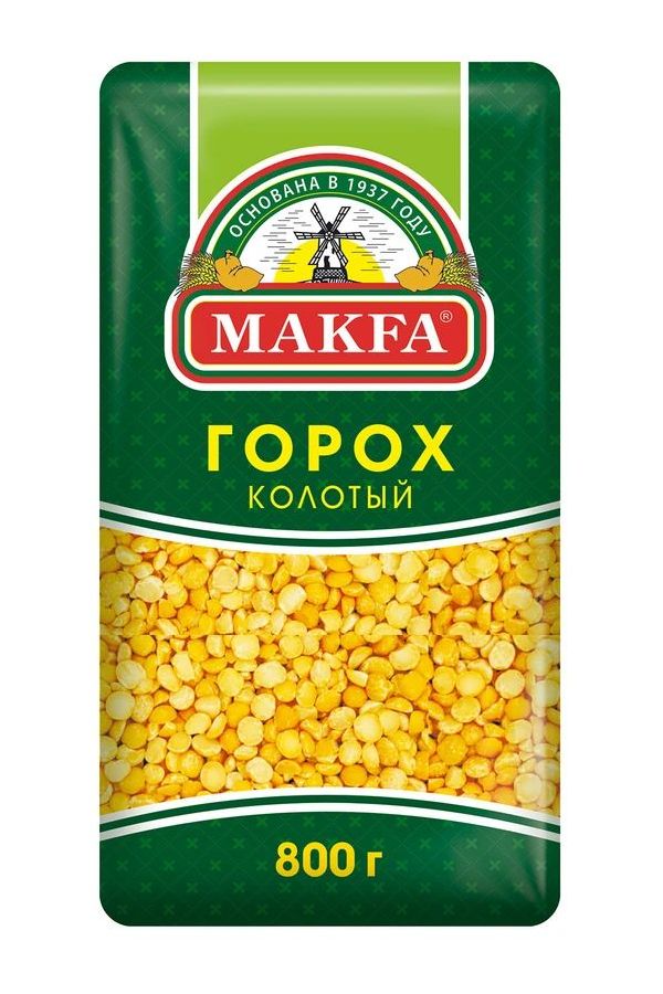 

Горох Makfa колотый шлифованный 800 г
