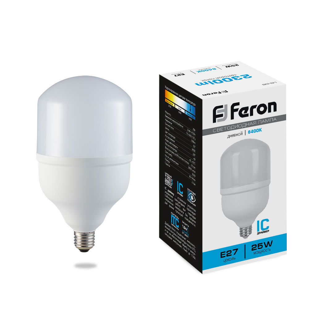 

Лампочка светодиодная FERON LB-65, 25Вт E27 175-265V 2 шт 25887, LB-65
