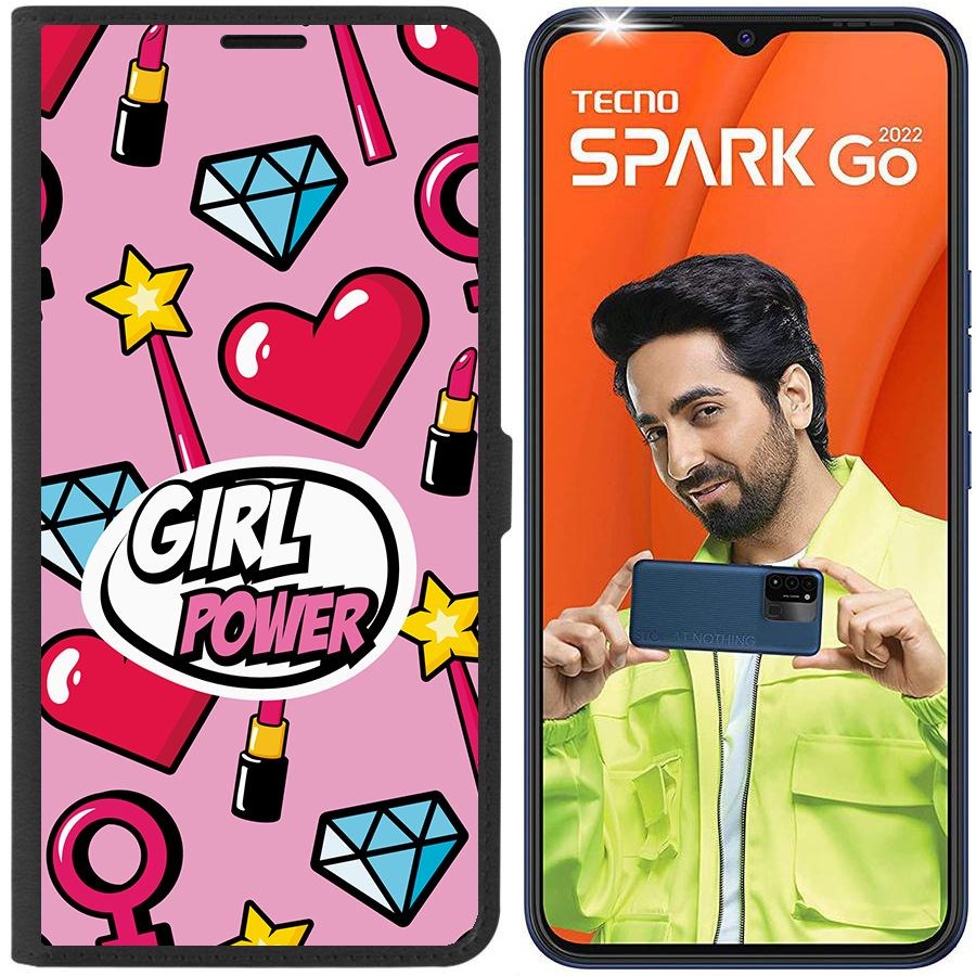 

Чехол-книжка Eco Book для Tecno Spark Go 2022 Girl Power, Черный