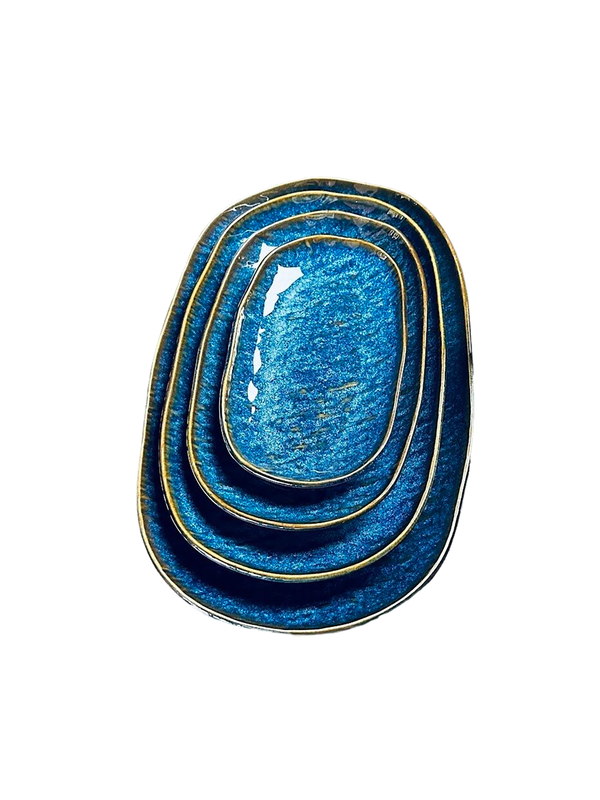

Овальное блюдо для подачи фарфор Lenardi Aquamarine 36х25х4,5см 133-304, Синий