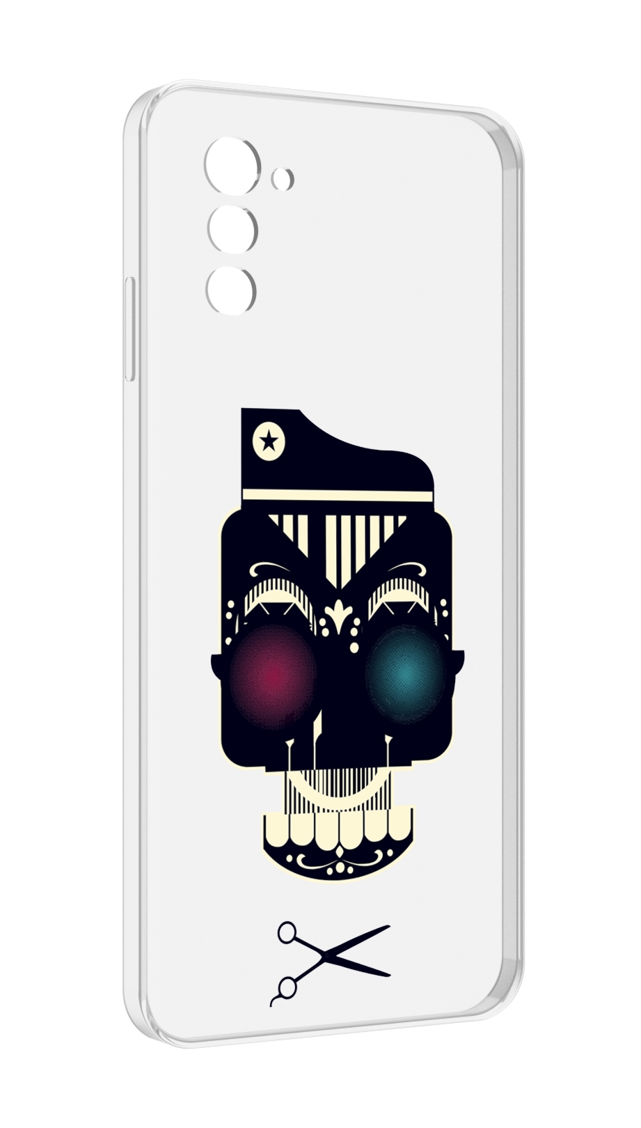 

Чехол MyPads черно белый скелет с яркими глазами для UleFone Note 12 / Note 12P, Прозрачный, Tocco