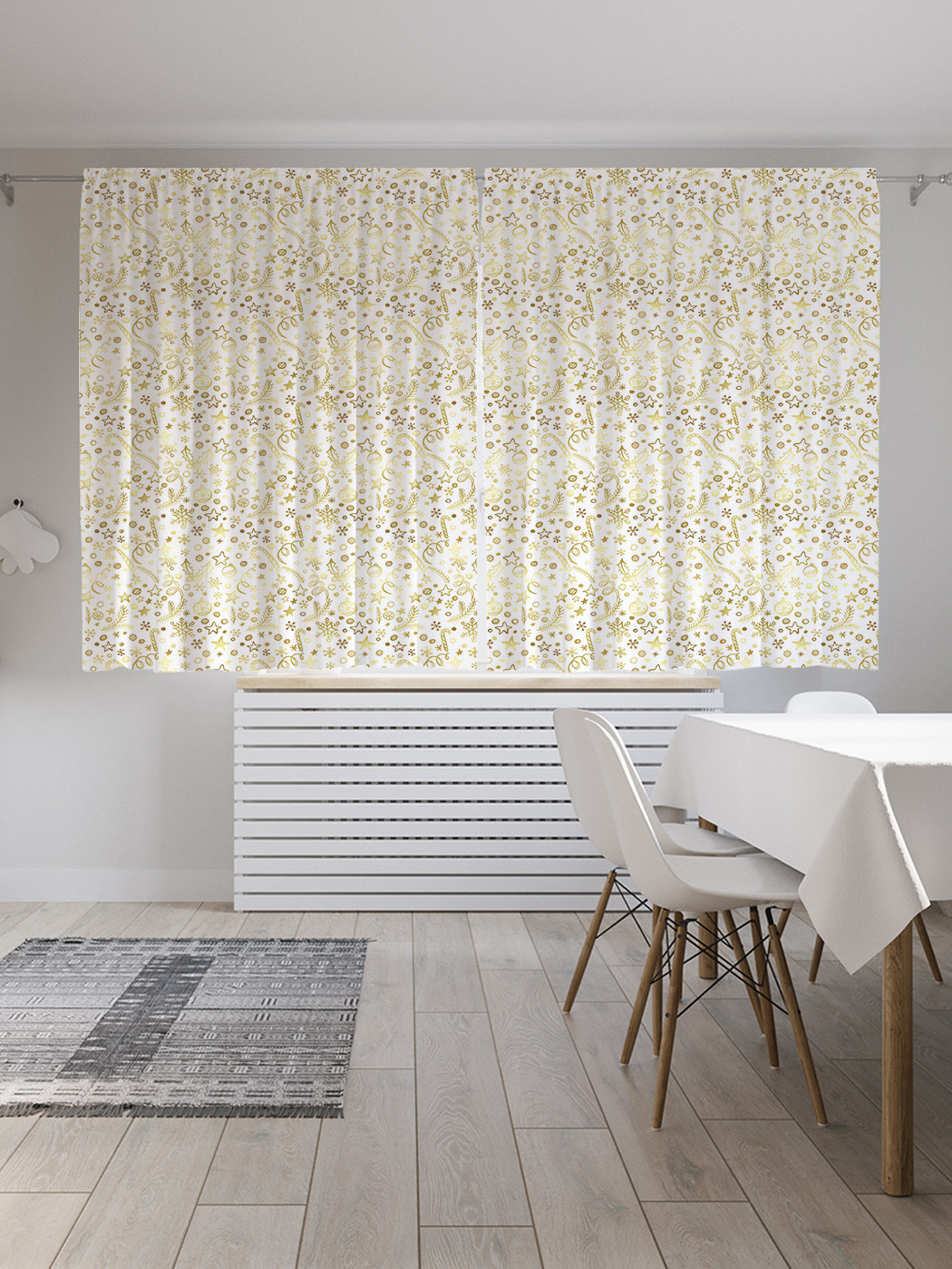 

Шторы с фотопечатью JoyArty "Мелкий цветочный орнамент" из сатена, 290х180 см