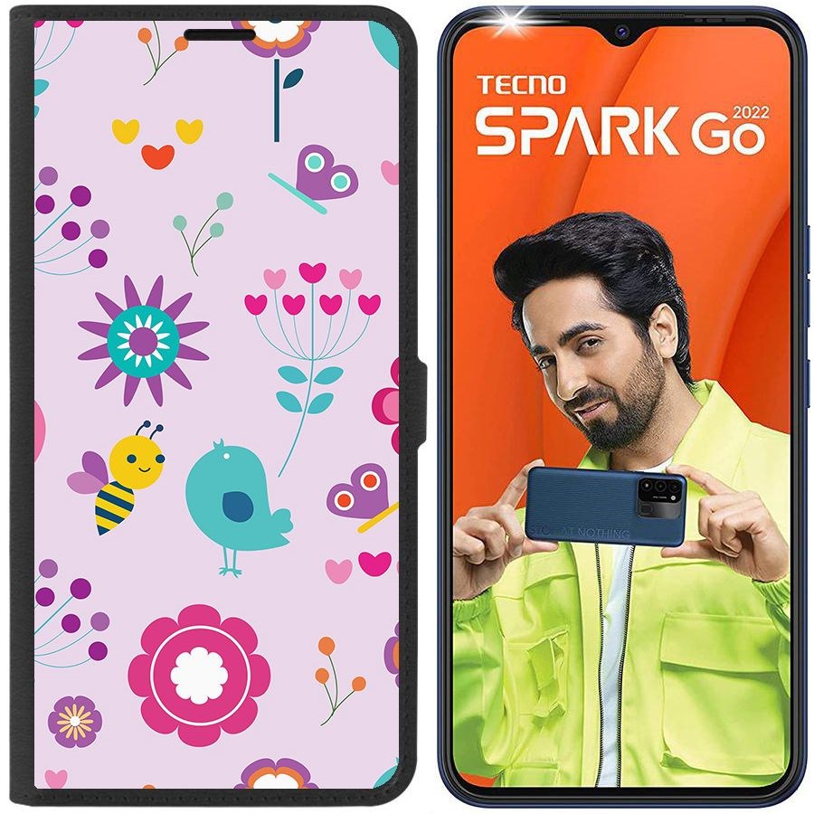 

Чехол-книжка Eco Book для Tecno Spark Go 2022 Цветочный паттерн 8