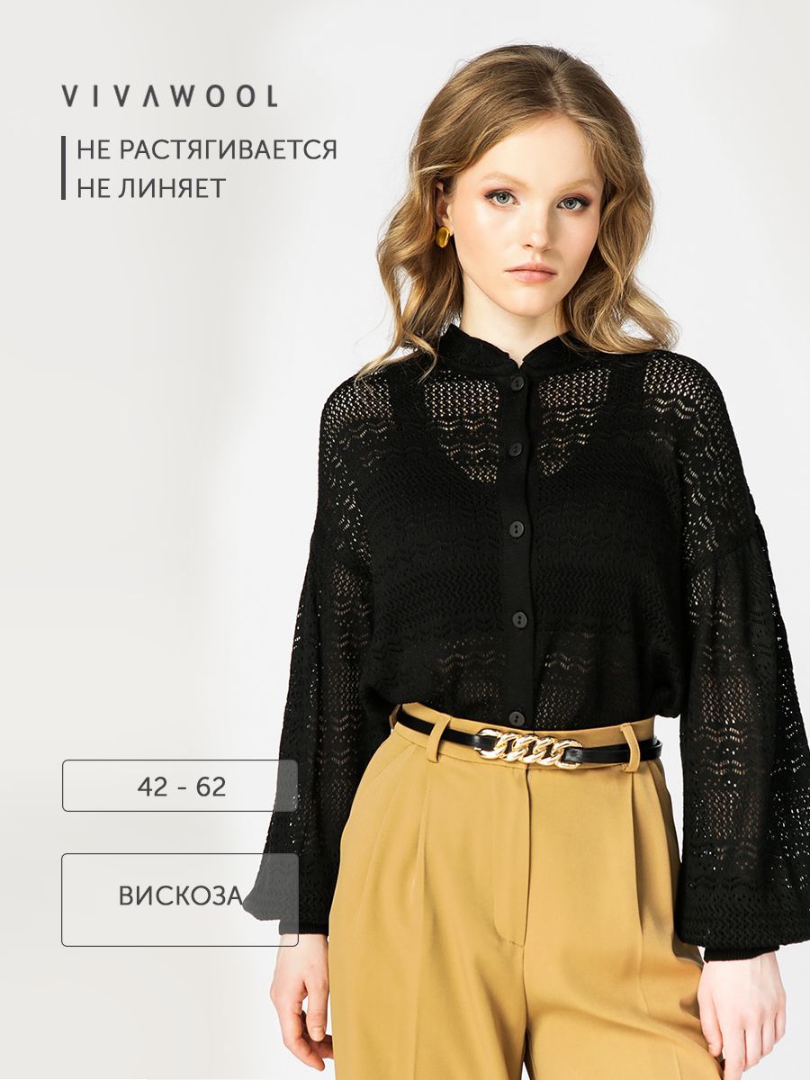 

Блуза женская Vivawool 309767 черная 42 RU, Черный, 309767