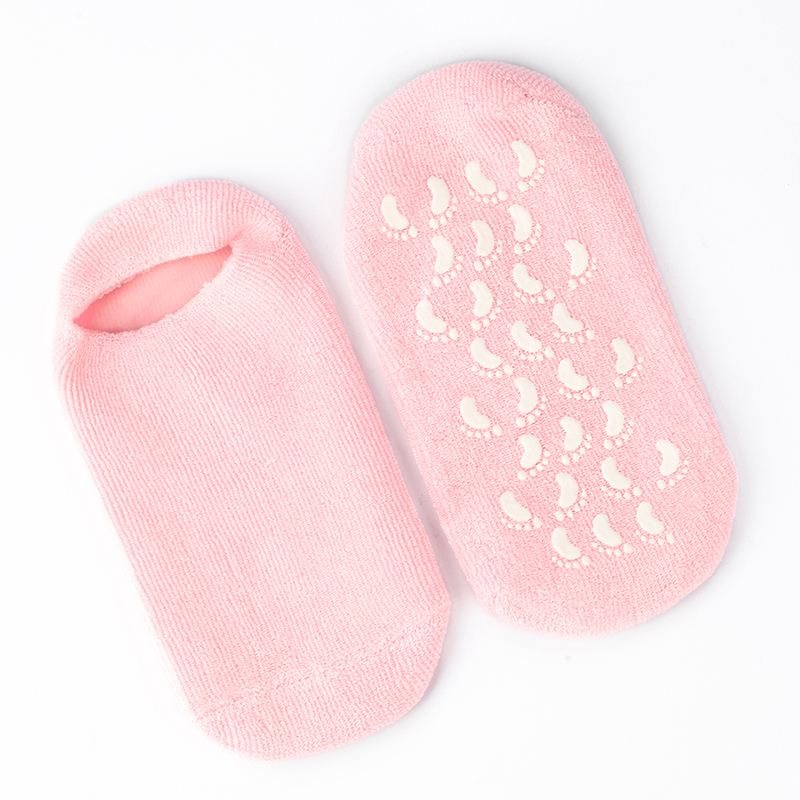 Носочки для педикюра увлажняющие многоразовые уход за ногами Baziator H0115 розовые многоразовые наклейки профессии