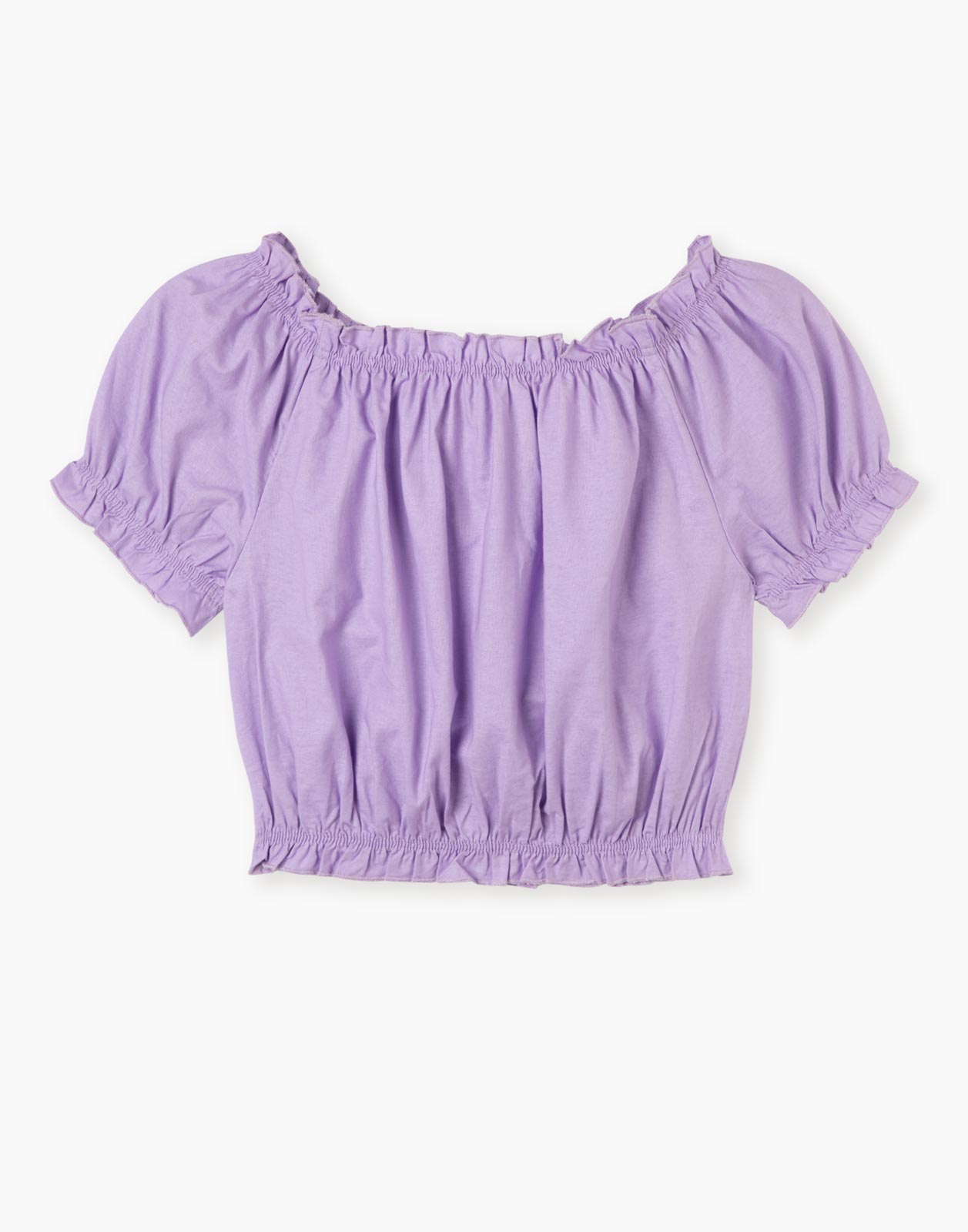Фиолетовая укороченная блузка для девочки 10-12л/146-152