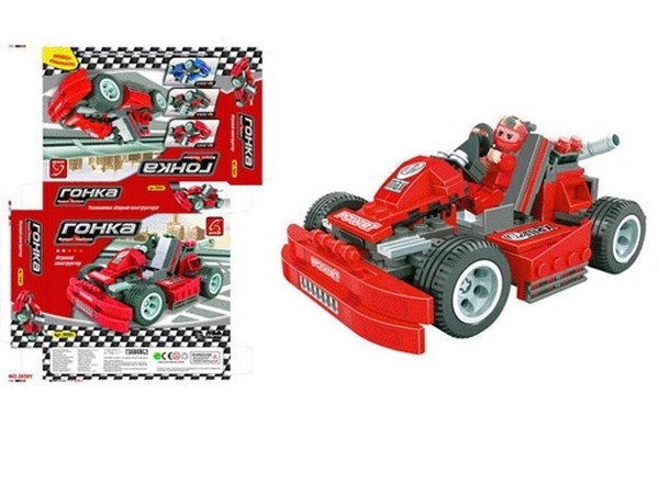 фото Конструктор гонка - гоночный карт, красный, 216дет., 26501 импортные товары