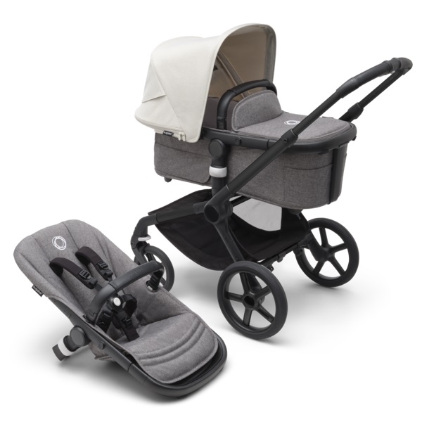 Коляска 2 в 1 Bugaboo Fox 5 BLACK/GREY MELANGE/MISTY WHITE в комплекте