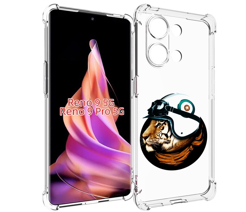

Чехол MyPads Тигр в шлеме для Oppo Reno 9/Reno 9 Pro, Прозрачный, Tocco