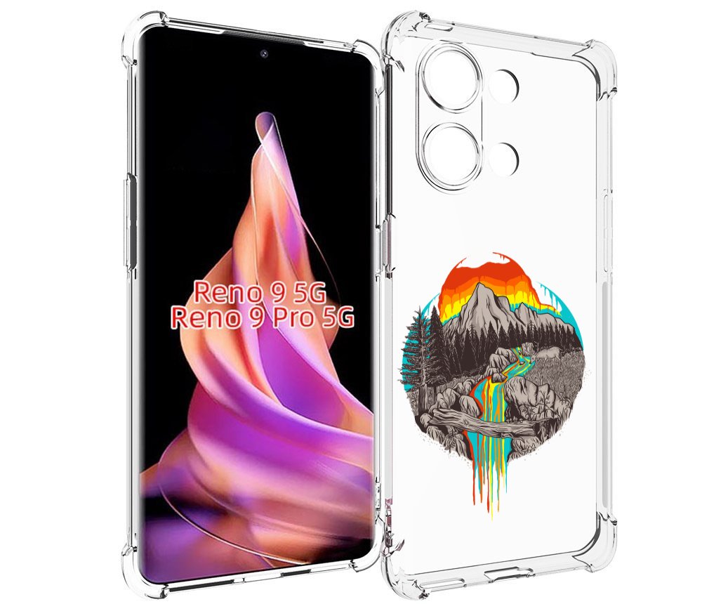 

Чехол MyPads Радужный водопад для Oppo Reno 9/Reno 9 Pro, Прозрачный, Tocco