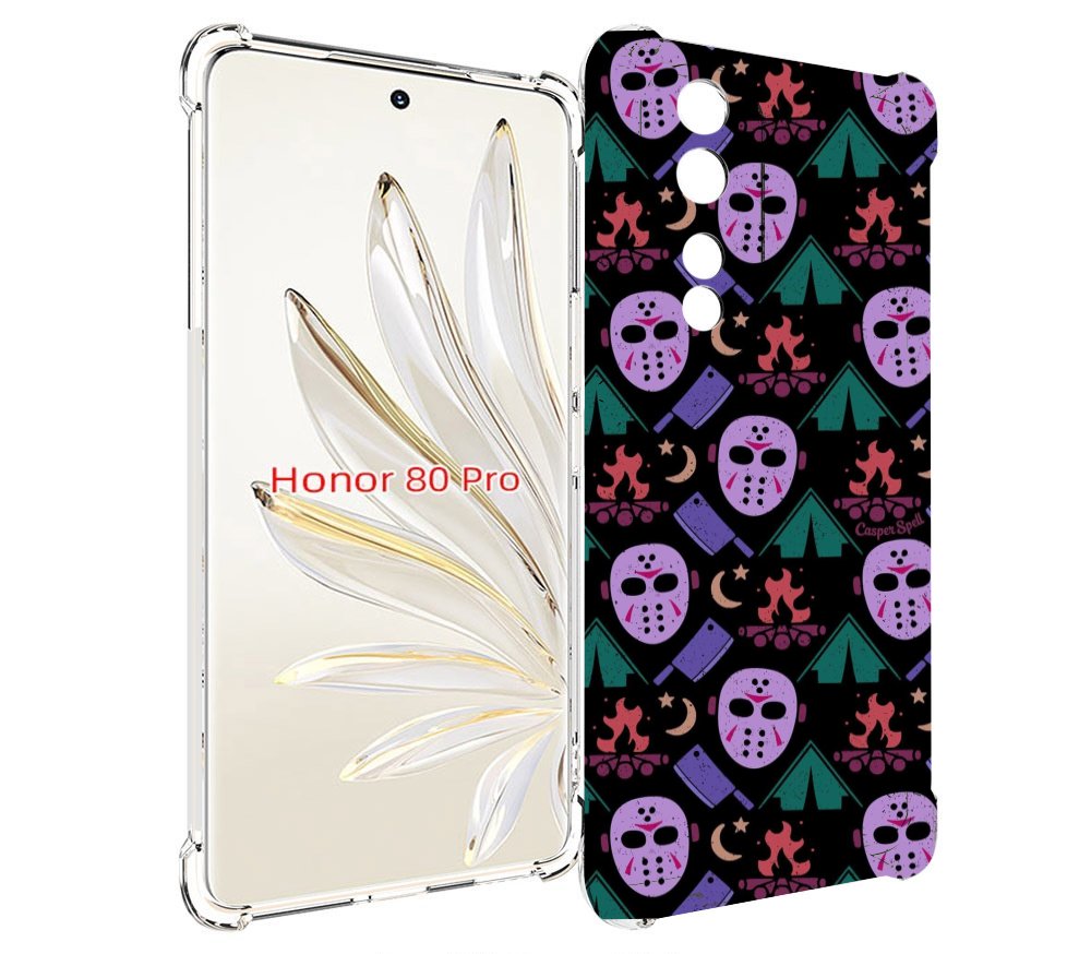 

Чехол MyPads фиолетовые маски для Honor 80 Pro, Прозрачный, Tocco