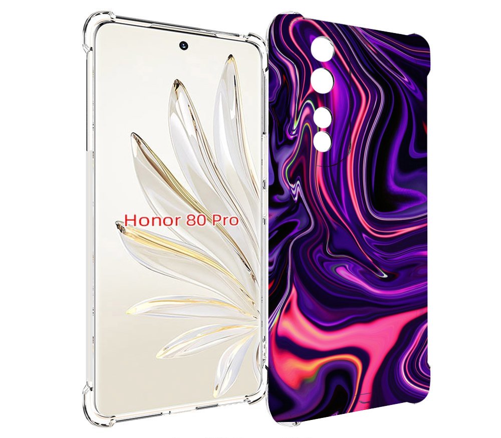 

Чехол MyPads фиолетовые краски для Honor 80 Pro, Прозрачный, Tocco