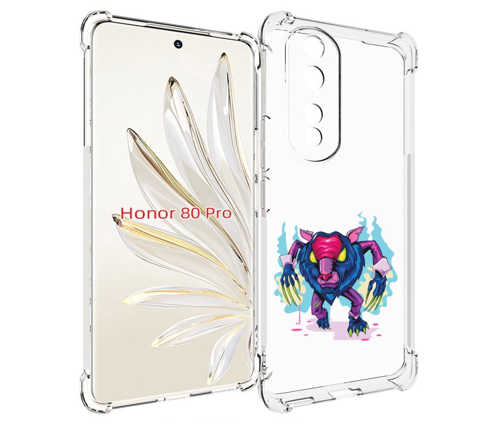 

Чехол MyPads фиолетовая-россомаха для Honor 80 Pro, Прозрачный, Tocco