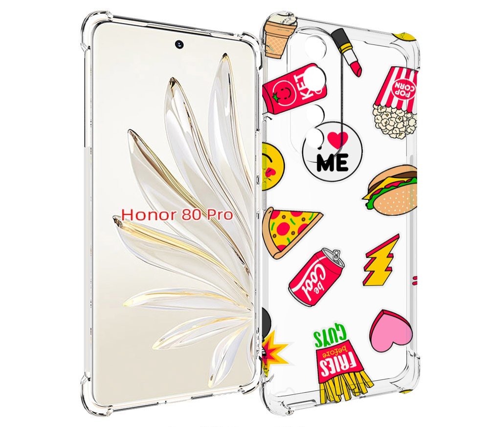 

Чехол MyPads фаст-фуд для Honor 80 Pro, Прозрачный, Tocco