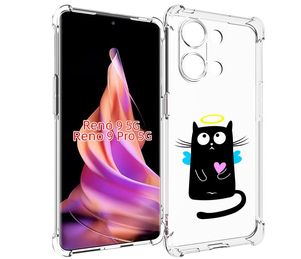 

Чехол MyPads Кот ангелок для Oppo Reno 9/Reno 9 Pro, Прозрачный, Tocco