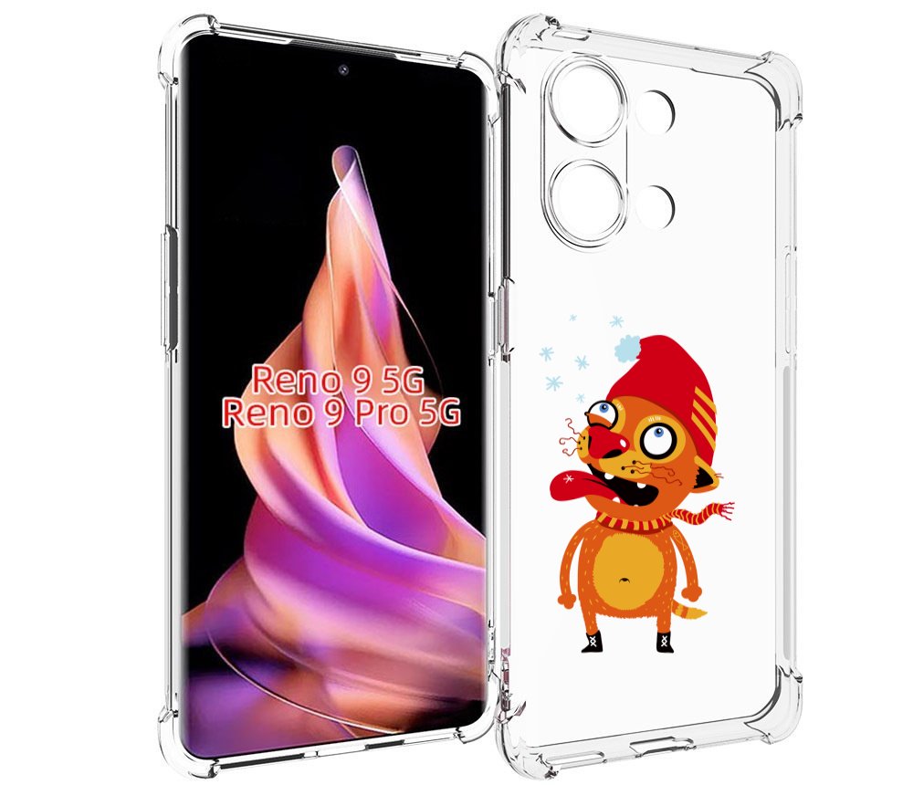 

Чехол MyPads Зимний кот для Oppo Reno 9/Reno 9 Pro, Прозрачный, Tocco
