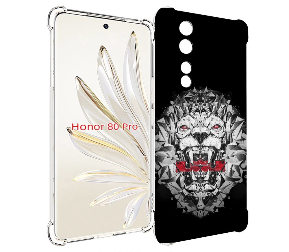 

Чехол MyPads тигр-с-гранями-черно-белый для Honor 80 Pro, Прозрачный, Tocco