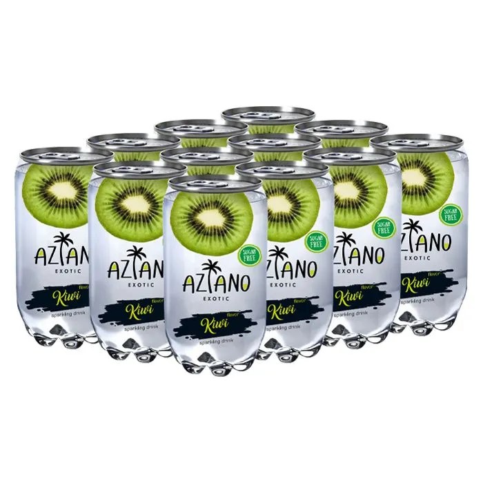 Газированный напиток Азиано Киви 350 мл / Aziano Kiwi 350 ml Упаковка 12шт.