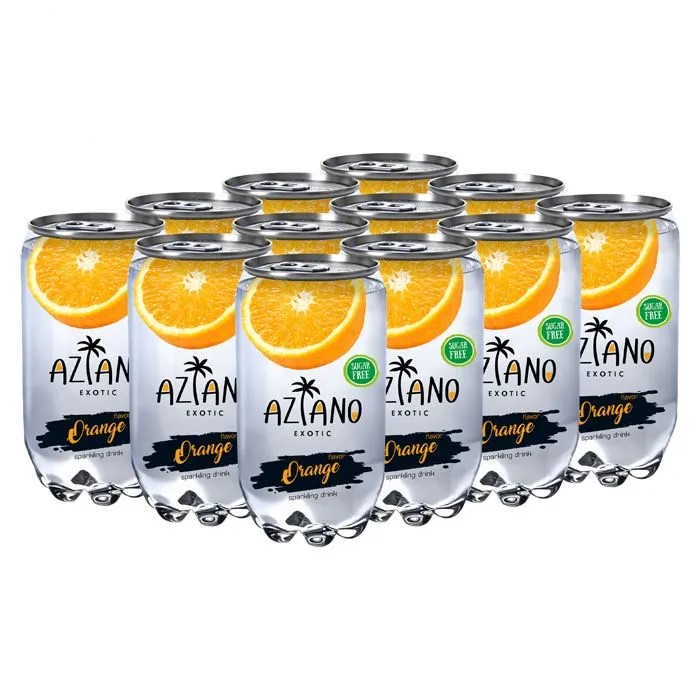 Газированный напиток Азиано Апельсин 350 мл / Aziano Orange 350 ml Упаковка 12шт.