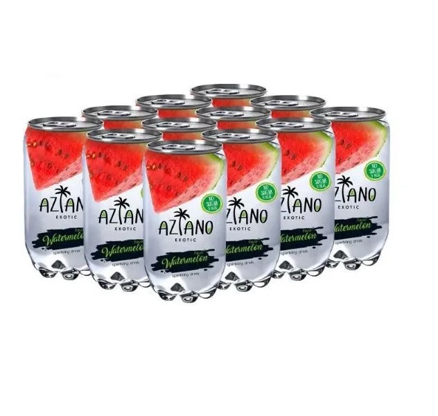 Газированный напиток Азиано Арбуз 350 мл / Aziano Watermelon 350 ml Упаковка 12шт.