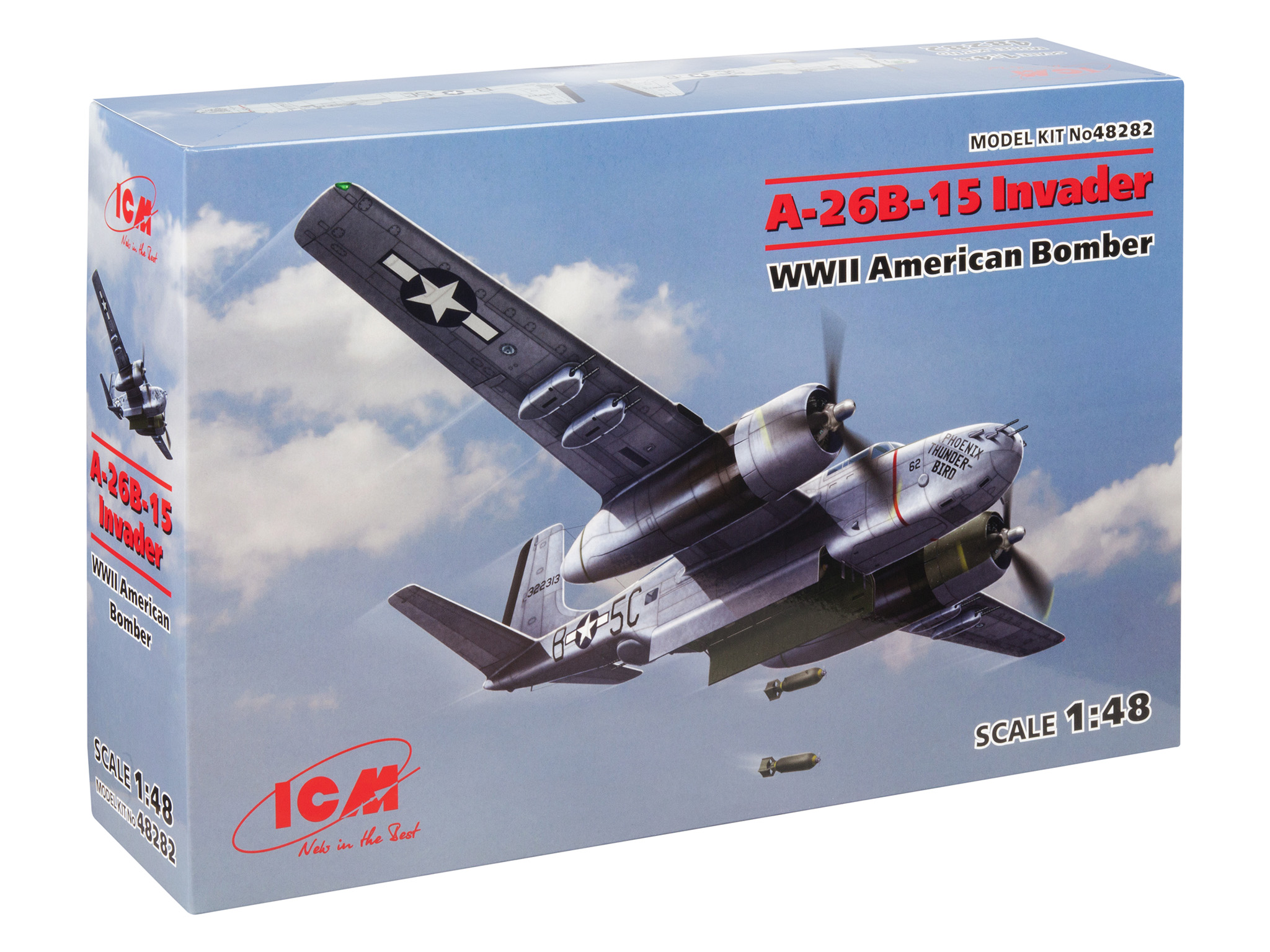 

Сборная модель ICM 1/48 A-26B-15 Invader, Американский бомбардировщик 2 МВ 48282