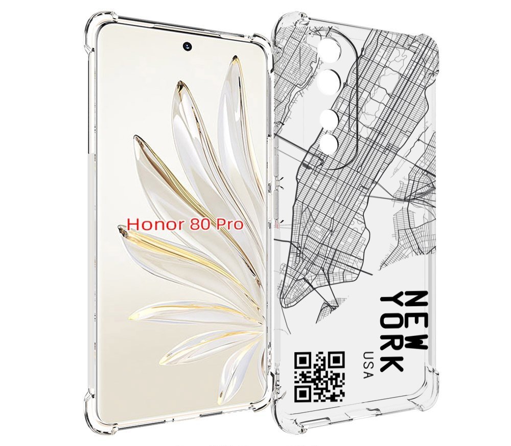 

Чехол MyPads схема-нью-йорк для Honor 80 Pro, Прозрачный, Tocco