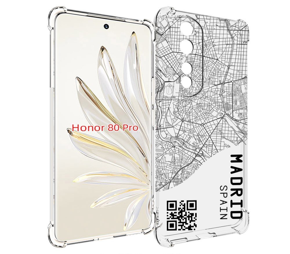 

Чехол MyPads схема-мадрид для Honor 80 Pro, Прозрачный, Tocco