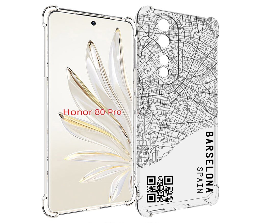 

Чехол MyPads схема-барселона для Honor 80 Pro, Прозрачный, Tocco