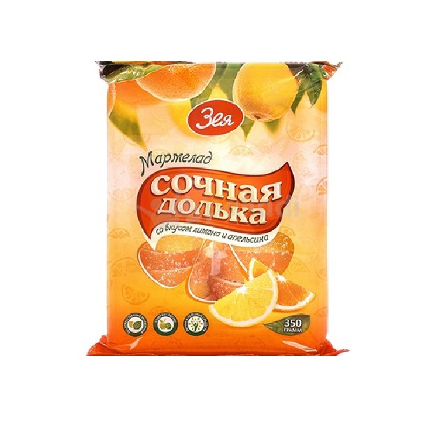 

Мармелад Зея Сочная долька, со вкусом лимона и апельсина, 350 г