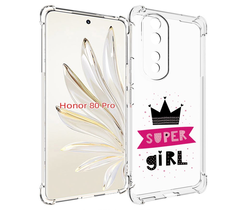 

Чехол MyPads супер-девчонка женский для Honor 80 Pro, Прозрачный, Tocco