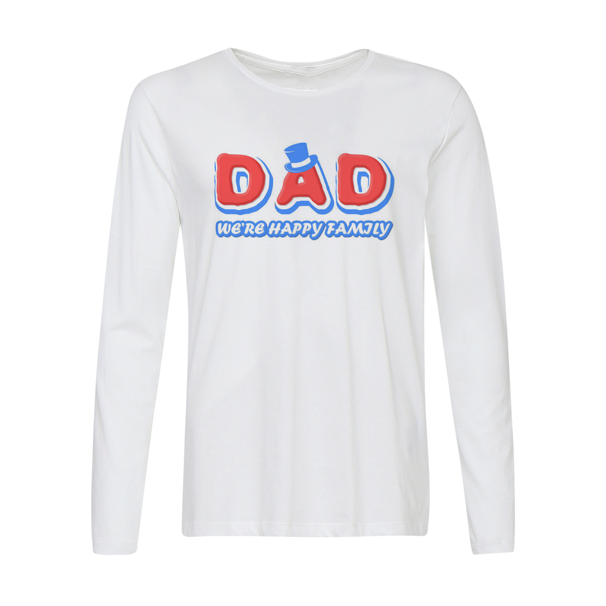 

Лонгслив CoolPodarok Прикол. Семья. Dad were happy family, Белый, w0151843