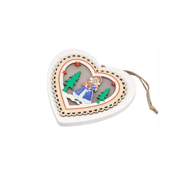 

Елочная игрушка Luazon lighting Сердце со снегурочкой 1 шт. коричневый, Сердце со снегурочкой